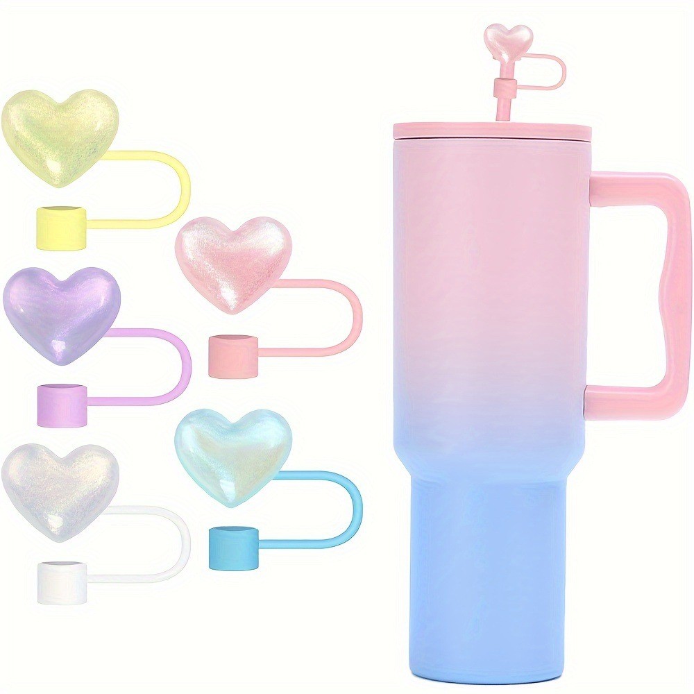 SUGAW 10mm Chai Nước Nắp Ống Hút Silicon, Nắp Ống Hút Hình Trái Tim, Đầu Ống Hút Tumbler Cho Stanley