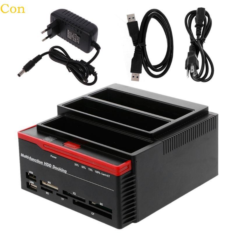 Con USB3 0 Sang IDE Bên Ngoài 2 5 3 5 HDD Ổ Cứng Docking Station Card Reader