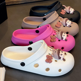 Phiên Bản Hàn Quốc Cặp Đôi Sinh Viên Mặc Bên Ngoài Đế Dày Nam Đi Biển Dép Dite Nữ Mùa Hè ins Hợp Thời Trang Đế Mềm Chống Trơn Trượt Lỗ Giày