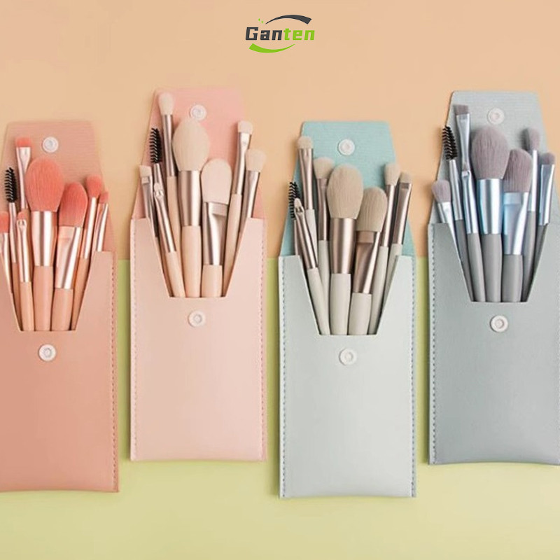 [Gan]Cọ trang điểm gồm 8 cọ nylon, cọ trang điểm mặt, cọ đánh phấn mắt, cọ má hồng, cọ đánh phấn tạo