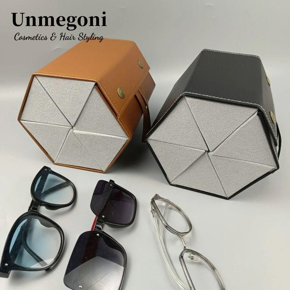 Hộp đựng kính UNMEGONI, Da PU di động 2 / 6Grids, Kính mắt chất lượng cao Hộp đựng kính mắt gấp Hộp 
