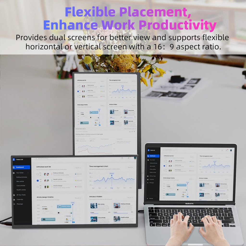 GOOJODOQ Màn hình mở rộng  Màn hình 14 / 15.6 / 16 / 18.5 inch Màn hình IPS góc rộng 1080P FHD Hình ảnh sống động Siêu mỏng & Thiết kế di động | BigBuy360 - bigbuy360.vn