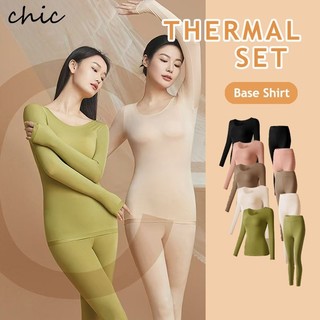 Siêu Mỏng Co Giãn Làm Nóng Nữ Giữ Nhiệt Quần Lót Thoải Mái Bộ Đồ Lót Mùa Thu Đông Vô Hình Giữ Nhiệt Da Làm Đẹp Quần Áo Đế Áo Sơ Mi