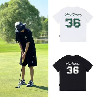 Mùa Hè MALBON Quần Áo Nam Nữ Golf Cổ Tròn In Kỹ Thuật Số Kích Thước Lớn Áo Thun Tay Ngắn XS-3XL