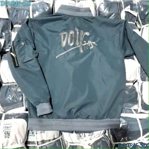 Áo Bomber Diok Thêu 2 Mặt Xanh Dương Double - Six Áo Gió 2 Lớp Dày Dặn