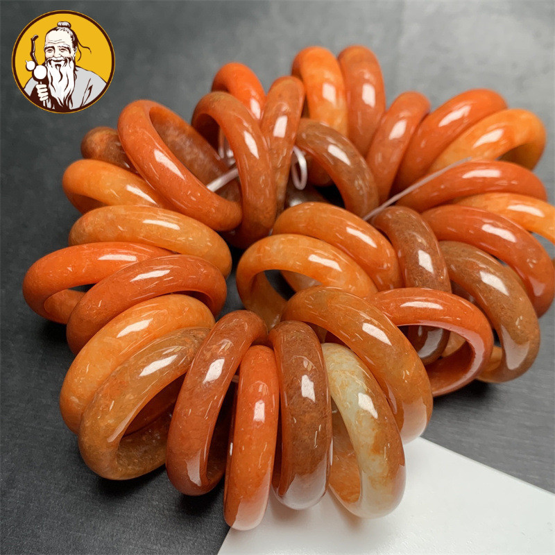 ((Ưu đãi đặc biệt) Myanmar Một Hàng Hóa Ngọc Đỏ Nhẫn Thời Trang Đơn Giản Đồng Bằng Nhẫn Ngọc Nhẫn Na