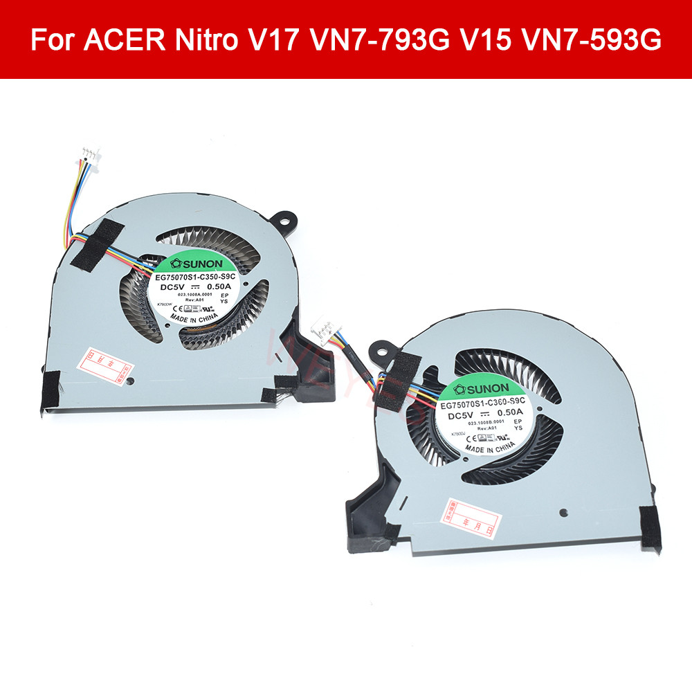 Quạt CPU Mới GPU Dành Cho Nitro V17 VN7-793G / ACER V15 VN7-593G DC5V Máy Làm Mát Laptop 4 Chân EG75