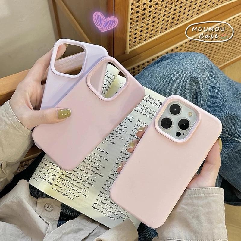 Ốp Lưng IPhone 18 16 17 14 12 15 13 11 Pro Max air XR XS X 15 16 14 Plus Max Đơn Giản Màu Sắc Vật Rắn Kết Cấu Da