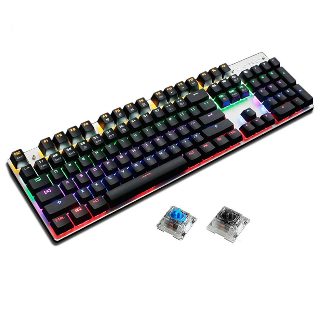 Bàn phím cơ Metoo Zero Fullsize 104 phím nhiều chế độ Switch blue