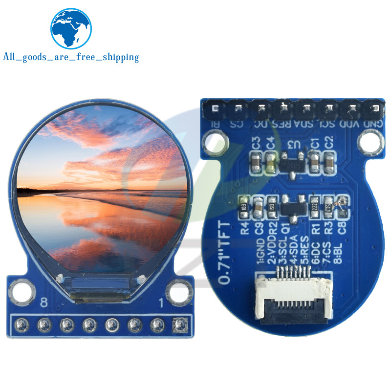 Màn Hình TFT 0.71 Inch TFT Màn Hình Hiển Thị Mô Đun Tròn RGB 160 * 160 GC9A01 Trình Điều Khiển 8PIN 