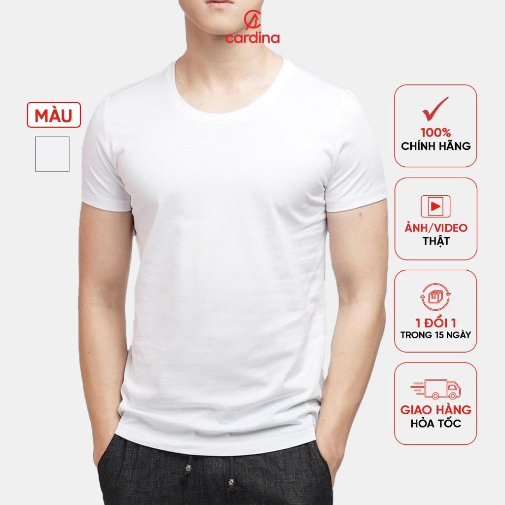 5ATC23 Áo thun nam CARDINA cộc tay co giãn chất cotton thoáng mát 5ATC23