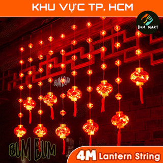 [HỎA TỐC] Dây Đèn Led Lồng Đèn Ngang 4M/5M Có Đầu Nối Dài Trang Trí Tết Nguyên Đán 2025 chống thấm ngoài trời (cắm điện)