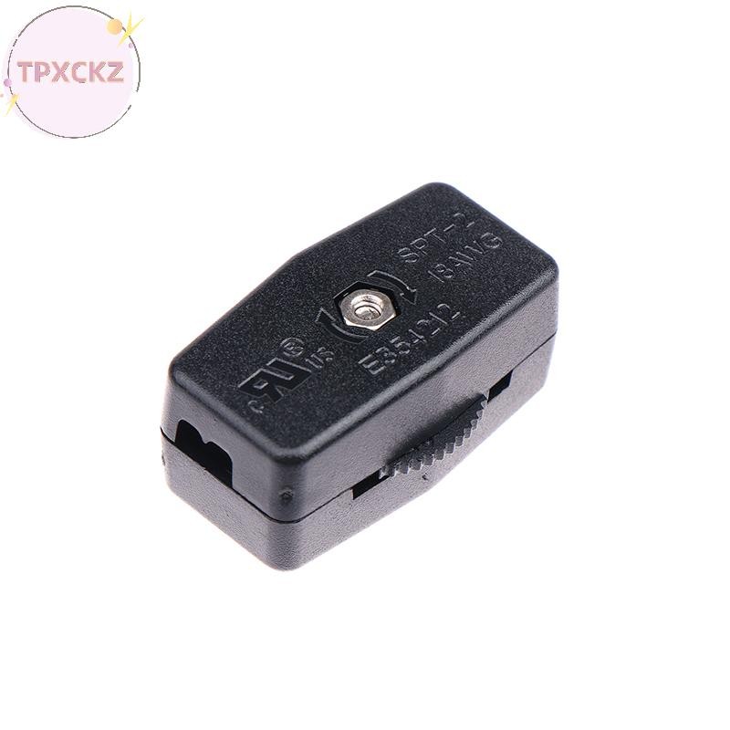 Tpxckz Đen 3A 125V 18AWG 2C SPT2 Trực Tuyến BẬT / TẮT Bánh Răng Đèn Led Dây Điện 2Gang Nút Nhấn VN