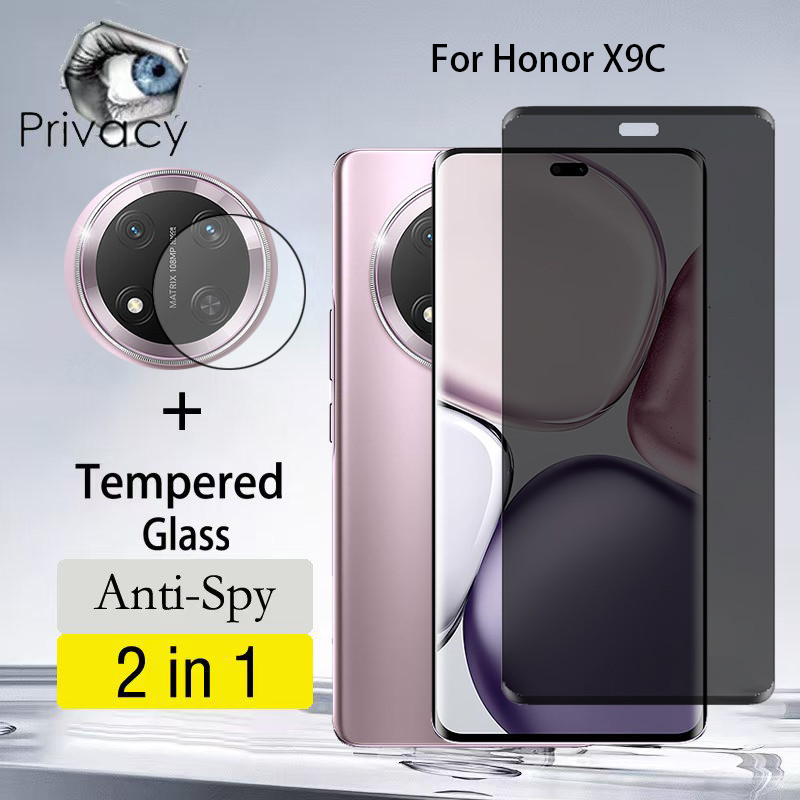 Kính cường lực bảo vệ màn hình chống nhìn trộm 2 trong 1 Honor X9c 5G cho Honor X9C X9B X9A 5G Chống