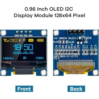 Mô-đun màn hình OLED 0,96 "Inch I2C IIC 128x64 SS - D - 1306 3.3V-5V Xanh / xanh Vàng / Trắng cho Arduino ESP32 ESP8266