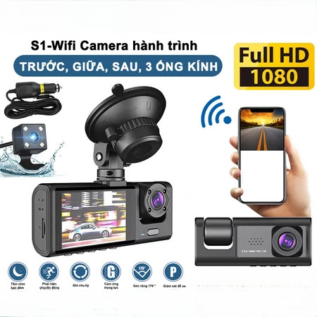 New Camera hành trình ô tô Taxi hỗ trợ kết nối 3 mắt