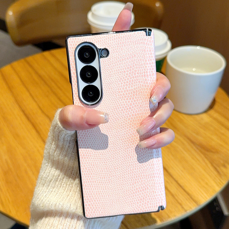 Ốp Lưng Cho Samsung Galaxy Z FOLD 6 5 4 FOLD6 FOLD5 FOLD4 Ốp Điện Thoại Mạ Điện Họa Tiết Da Thằn Lằn