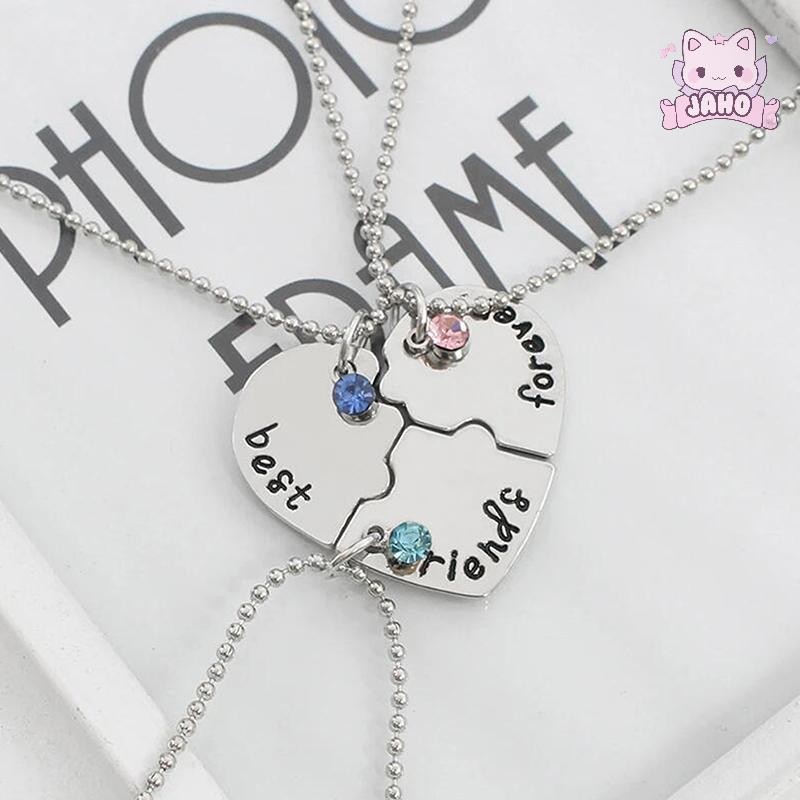 [] 3 Cái / bộ Trái Tim Chia Mặt Dây Chuyền Vòng Cổ Người Bạn Thân Nhất Bff Tình Bạn Cặp Đôi Vòng Cổ 