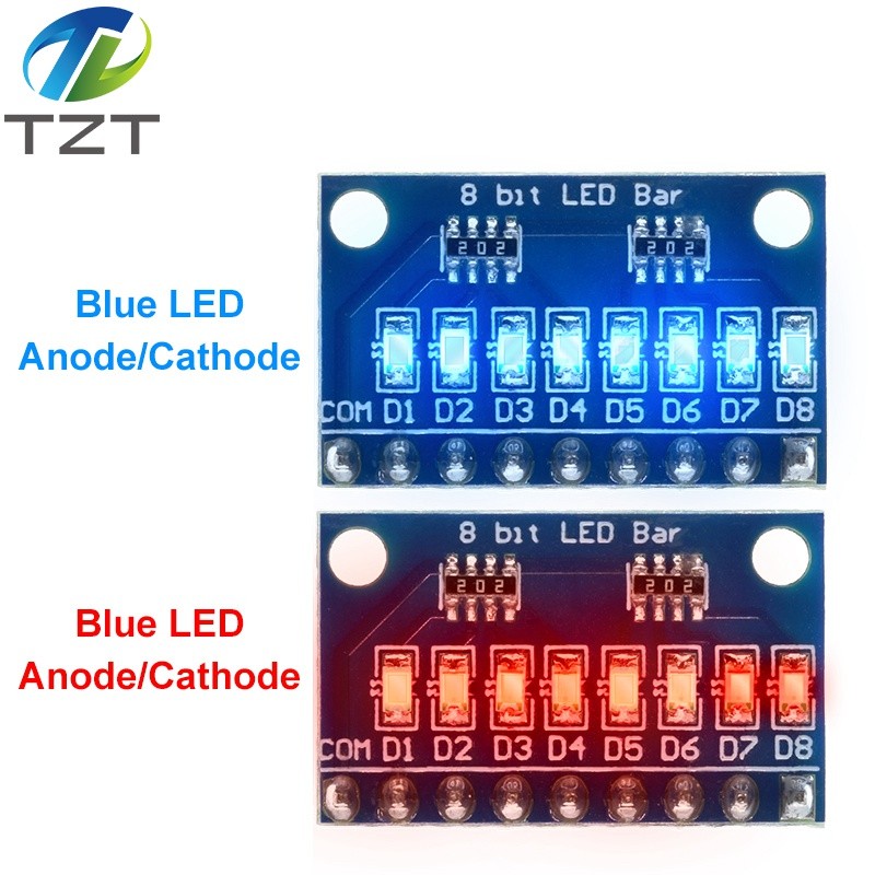 3.3V 5V 8 Bit Xanh / Đỏ Anode chung / Cathode LED Đèn báo Mô-đun tự làm cho Arduino NANO UNO Raspber