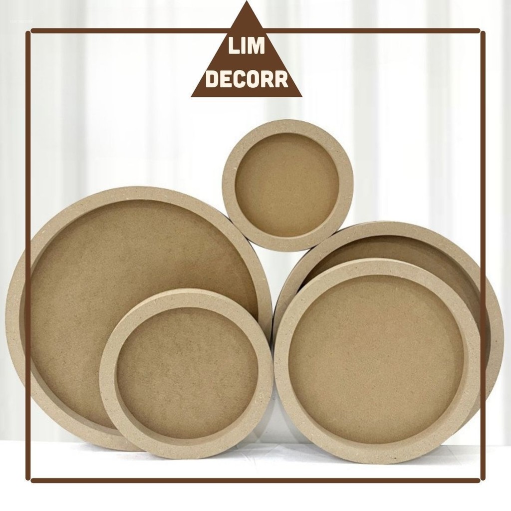 Khung gỗ tròn lòng sâu không kính, khung tranh 3D hình tròn LIM DECORR