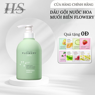 Dầu gội nước hoa muối biển Flowery 500ml từ thiên nhiên phục hồi tóc mềm mượt Hana Skincare