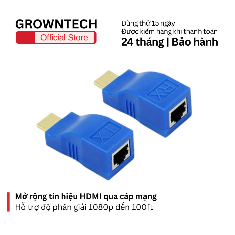 Bộ khuếch đại HDMI qua RJ45 (cáp mạng) kéo dài 30m (HDMI to LAN)
