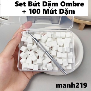  Bút kẹp mút dặm ombre nhíp kẹp bông dặm ombre mút Set bông mút dặm ombre vuông cây cố định ombre 