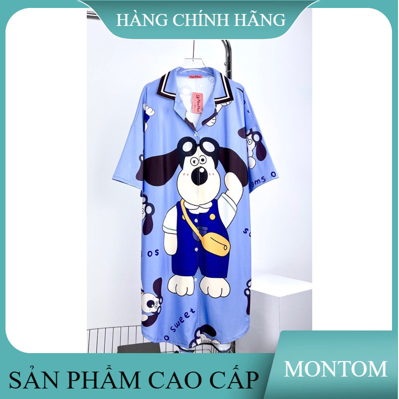 bộ Đầm ngủ thun lạnh in 3D