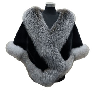 Khăn choàng lông thú Áo khoác nữ mùa đông 2020 Phong cách mới Mink-like Fur Fox Fur Collar Dress Sườn xám da báo in áo choàng