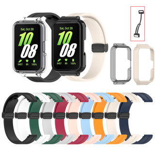 Dây đeo khóa từ tính bằng silicon + Vỏ cho Samsung Galaxy Fit3 Fit 3 SM-R390 Dây đeo đồng hồ màu kẹo mềm Vòng đeo tay thể thao
