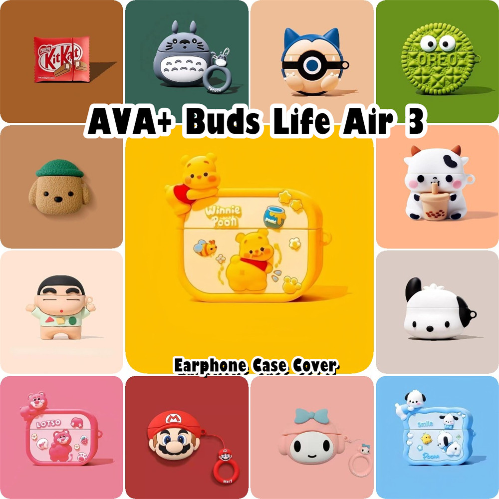 [Giảm giá] Dành cho AVA + Buds Life Air 3 Vỏ silicon mềm Vỏ tai nghe hoạt hình chống rơi NO.2