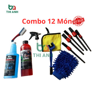 [Combo lớn] COMBO 11 12 món phụ kiện rửa xe & rửa sên tại nhà, Nước rửa xe, rửa đa năng, rửa dầu nhớt, nhông sên dĩa...
