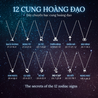 Dây chuyền nam nữ 12 cung hoàng đạo Laura Jewelry Zodiac Pendant Necklace Silver - Dây chuyền nam nữ bạc 925 cao cấp