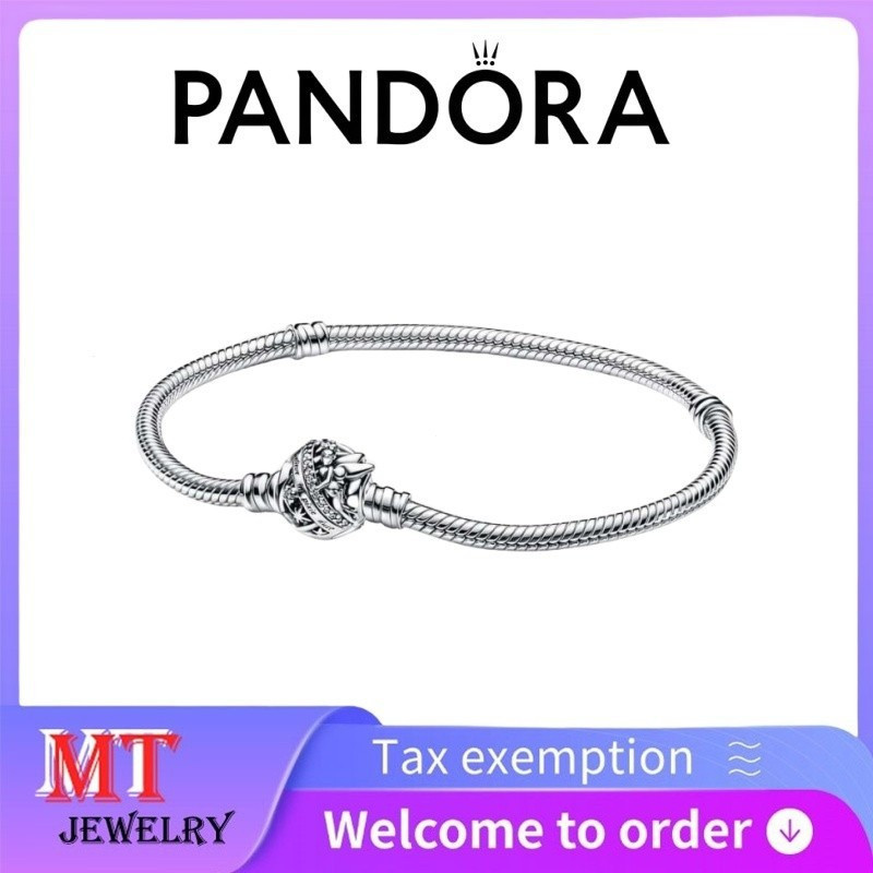 100% S925 Bạc Cặp Đôi Nữ Pandora Trang Sức DIY Rắn Dây Chuyền Vòng Tay