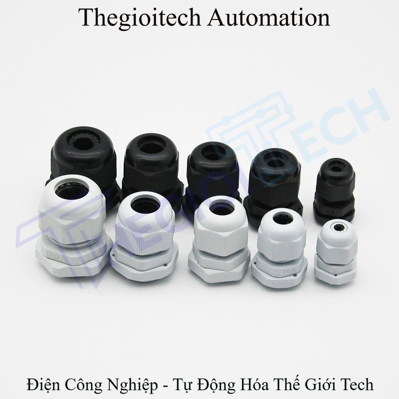 100 Ốc siết cáp PG nhựa PG7 PG9 PG11 PG13.5 PG19 PG21 PG25