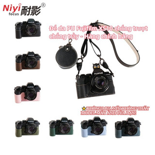 NIYI Da PU Đế Máy Ảnh Ốp Lưng Fujifilm XS10 X-S10 Đế Túi Phụ Kiện Retro Vải Louche Họa Tiết Túi Da