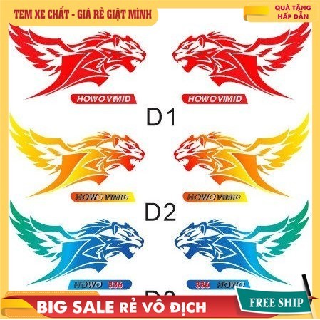 Tem Hổ Bay Xe Tải - Dán Xe Tải , Xe Howo ... (SL : 2 tem )