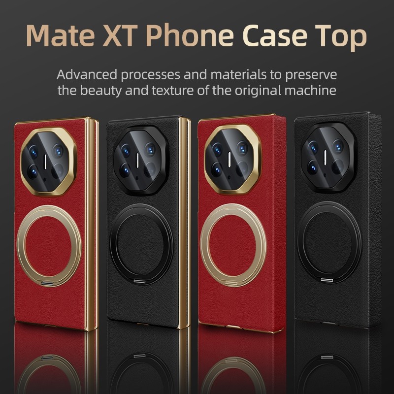 Ốp Lưng Sang Trọng Cho HUAWEI Mate XT Có Thể Gập Lại Chống ROP Da Mạ Điện Cổ Điển XT Vỏ Điện Thoại C