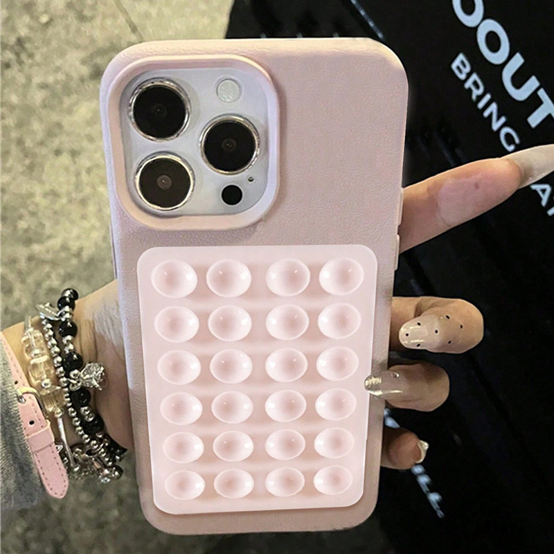  Sang Trọng 3D Hút Chân Đế Da Họa Tiết Dành Cho iPhone 17 16 15 14 13 12 11 Pro Max Plus 16E XR XS Max INS Phong Cách Họa Tiết Vải Chống Sốc Vỏ Bảo Vệ Mềm 
