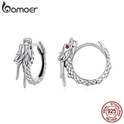 Bamoer Bạc 925 Bông Tai Rồng Khóa Thiết Kế Trang Sức Nữ Quà Tặng
