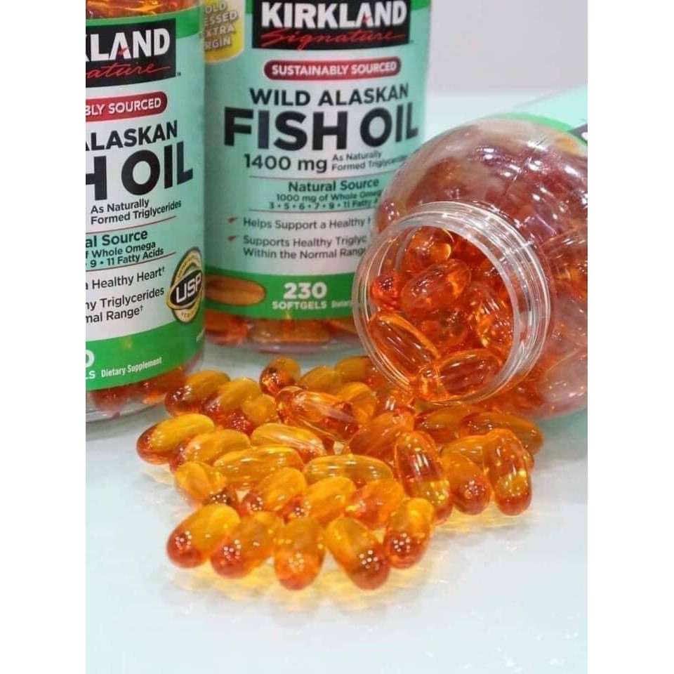 Fish oil Alaska Kirk land Signature 1400mg 230 viên của Mỹ 12/2025