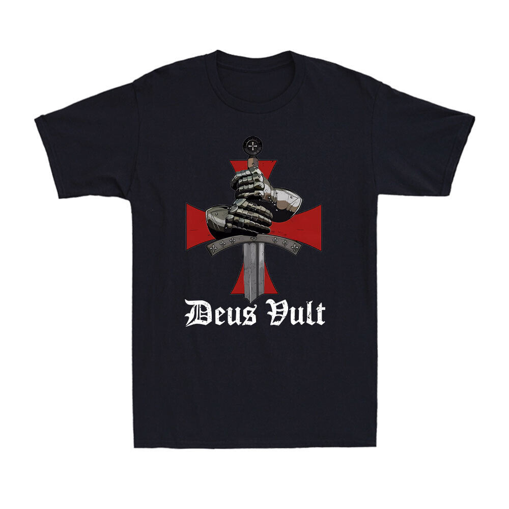 Hiệp sĩ Hiệp sĩ Hiệp sĩ Dòng Đền Chiến binh Thiên Chúa Crusader Áo thun nam cổ điển