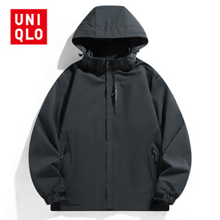 Áo khoác nam thoáng khí ngoài trời Uniqlo M-5XL Áo khoác có mũ trùm đầu chống gió Áo khoác khô nhanh chống nước