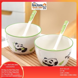  ⚡HOT⚡ Set Bát Ăn Bằng Gốm Sứ Decor Hình Con Gấu Trúc Panda - Chén Ăn Cơm Dễ Thương 