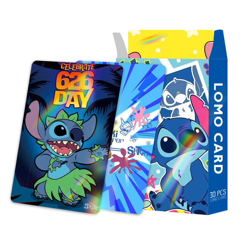 30 Chiếc Manhwa Stitch Pokemon Sanrio Nhân Vật Ba Chiều Laser Lomo Cards Kitty Pochacco Kuromi Quế H