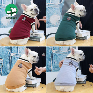 DORRIKEY Phong Cách Mới Dệt Kim Áo Cổ Chữ V Phong Cách Preppy Thú Cưng Chó Mèo Quần Áo Vest Đồ Dùng Cho Thú Cưng HHMPS01280