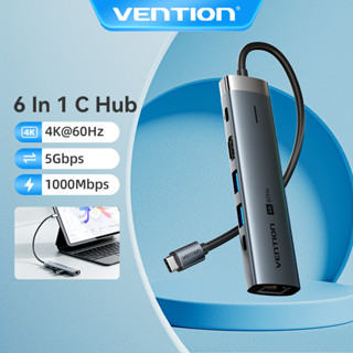 Hub USB C Vention với HDMI 4K, Bộ chuyển đổi đa cổng Type C 5 trong 1, Giao hàng nguồn 100W, Dock Thunderbolt 3 với 3 cổng USB 3.0