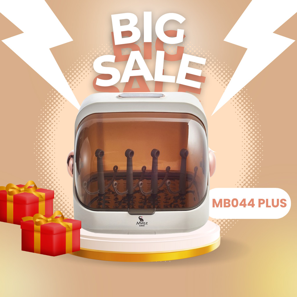 [HOT] Máy úp bình sữa, tiệt trùng và sấy khô tia UVC MOAZBEBE MB044-Plus bảo hành chính hãng 12 thán
