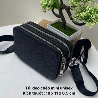 Túi đeo chéo cầm tay sang trọng Unisex size 18 đa năng, trẻ trung chất liệu da MILL vân hạt cao cấp