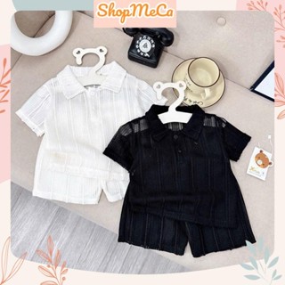 X87, Bộ quần áo bé trai, Set áo lưới kèm quần sooc đùi cho bé trai đi du lịch, đi biển